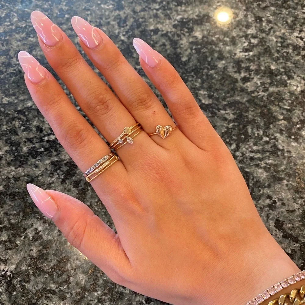 14k Rose Gold Heart Promise Ring 3 4 5 6 7 8 9